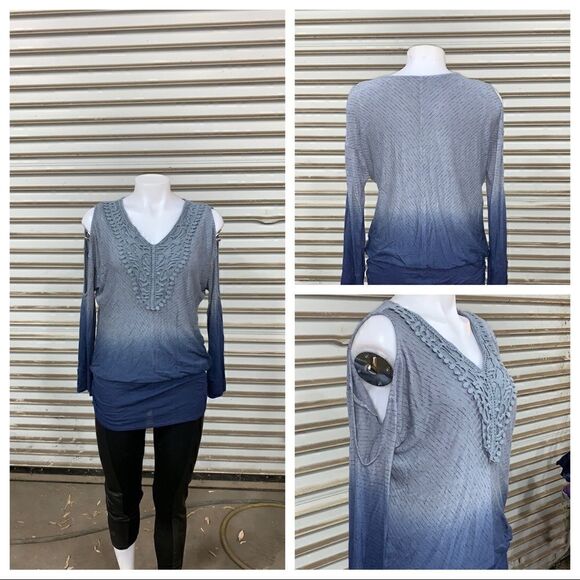 🛍️Knox Rose size medium blue ombré top - Picture 1 of 7
